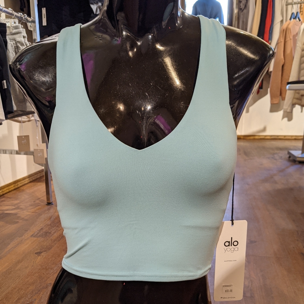 Alo Yoga Real Bra Tank in Blue Quartz BNWT